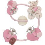 Бело-розовая потолочная спираль Nowodvorski HONEY IV 3662, металл и дерево