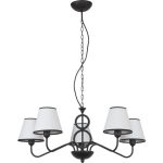Черно-белая люстра с абажурами Nowodvorski CECILE V ZWIS 6461