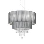 Черная подвесная люстра с абажуром Ideal Lux OPERA SP6 NERO 103327