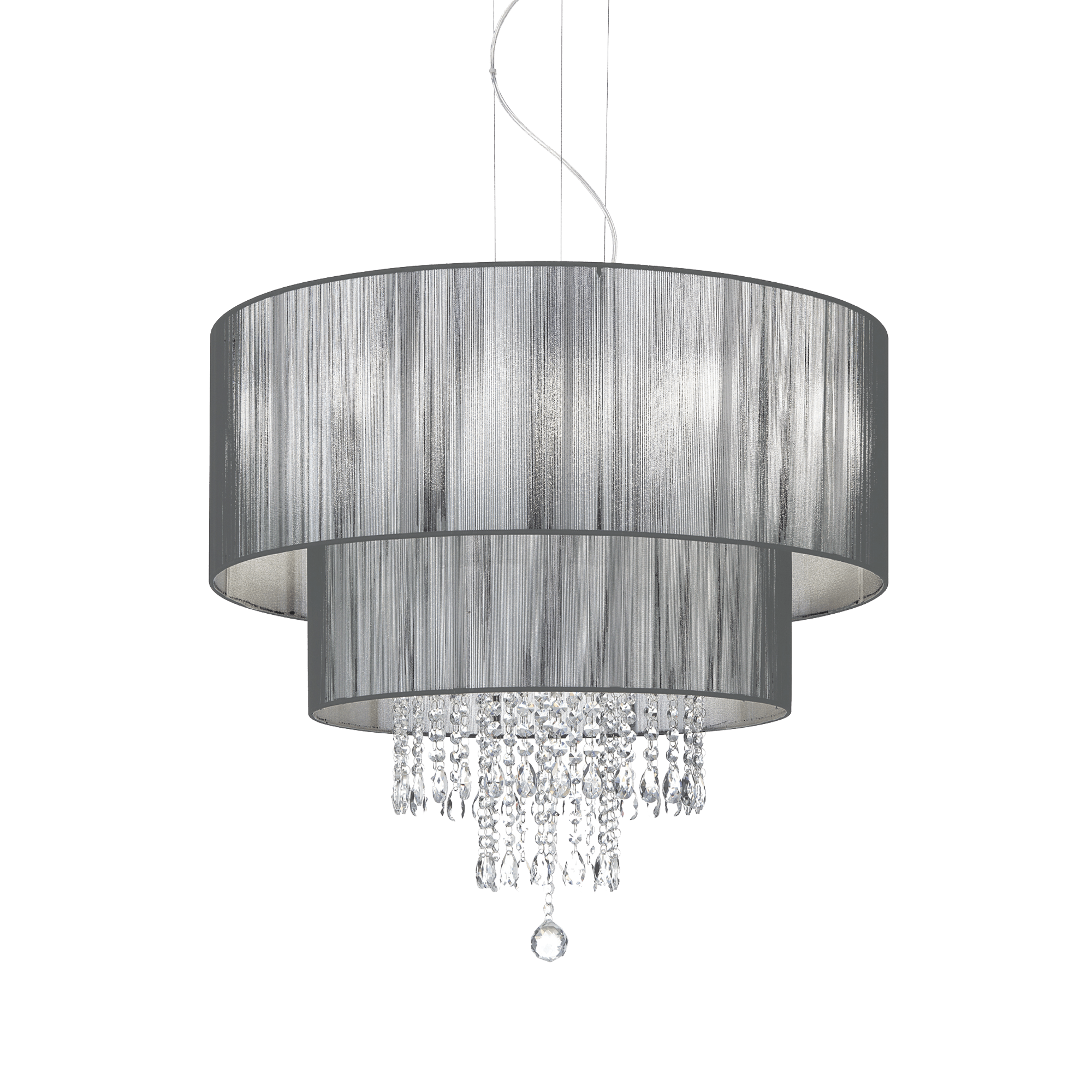 Product 12462 Черная подвесная люстра с абажуром Ideal Lux OPERA SP6 NERO 103327 — изображение 1